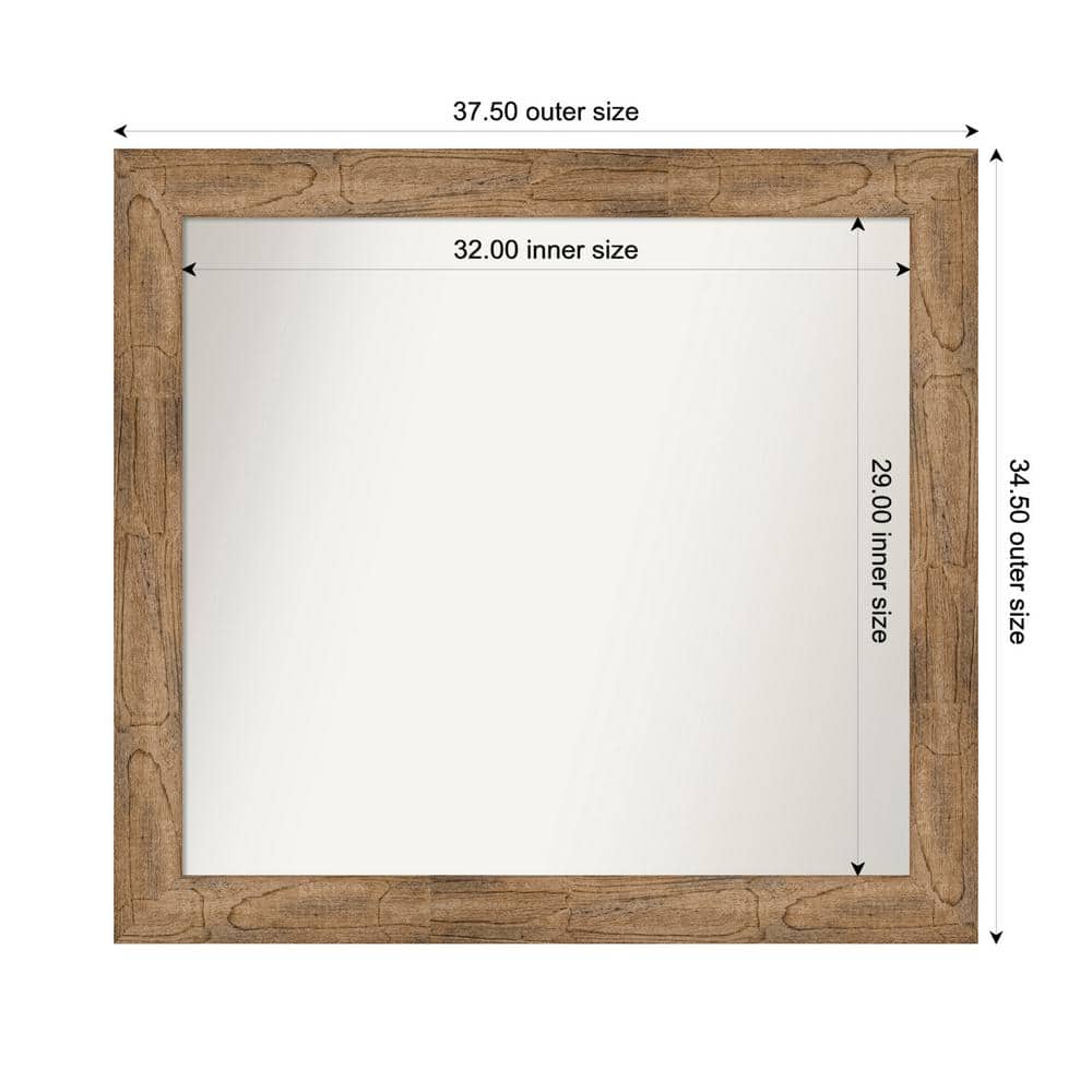 Owl Brown 37.5 in. W. x 34.5 in. Custom Non-Beveled Wood Framed Bathroom Vanity Wall Mirror price history on PriceWatchPro