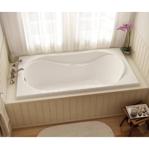 MAAX Cocoon 5 ft. Acrylic End Drain Rectangular Drop-in Air Bath Tub in White