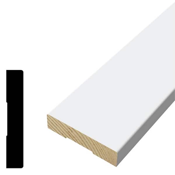 Alexandria Moulding 5254 7/16 in. D x 2-1/2 in. W x 84 in. L Primed Finger-Joint Poplar Casing Moulding