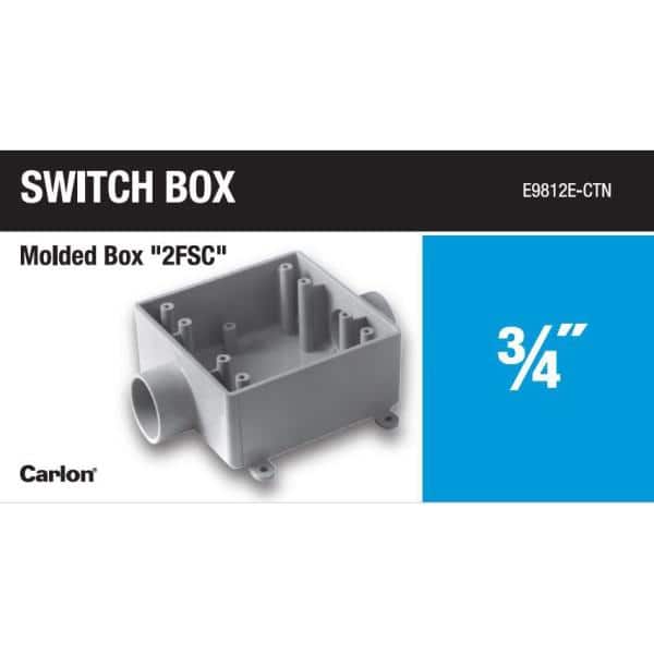 3/4 in. 2-Gang FSC Electrical PVC Box (Case of 4) (E9812E-4-HD)