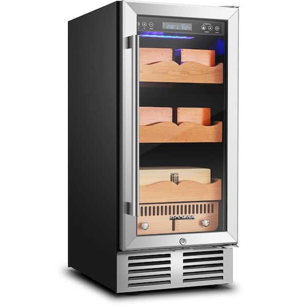 BODEGA 15 in. W x 34.25 in. H  Single Zone 546-Piece Cigar Cooler Humidor with 3 Layers Spanish Cedar Wood Shelves and Drawers