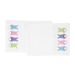 Bunny Bum 14 in. W x 51 in. L White Cotton Easter Table Runner