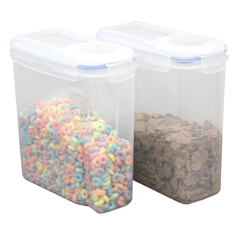 Set of 2 Food Storage Containers Four Compartments Removable Airtight Plastic  Storage Container for Kitchen Pantry BPA Free 