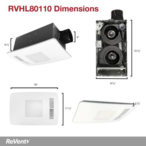 NEW! ReVent80 deals CFM Easy Installation Bathroom Exhaust Fan W/ Adjustable LED Light