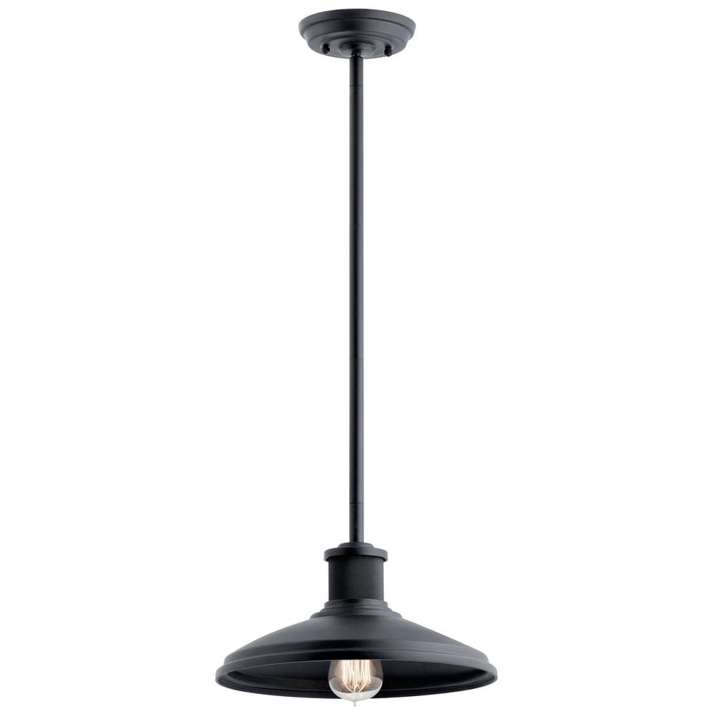 Allenbury 1-Light Textured Black Coastal Shaded Kitchen Convertible Pendant Hanging Light to Semi-Flush price history on PriceWatchPro