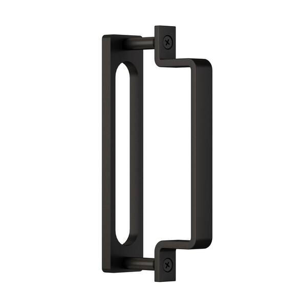 CALHOME 6 in. Matte Black Steel Handle and Recessed Flush Pull Sliding ...