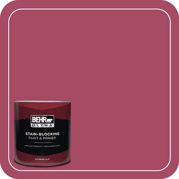 BEHR ULTRA 1 qt. #120D-5 Glazed Raspberry Flat Exterior Paint & Primer