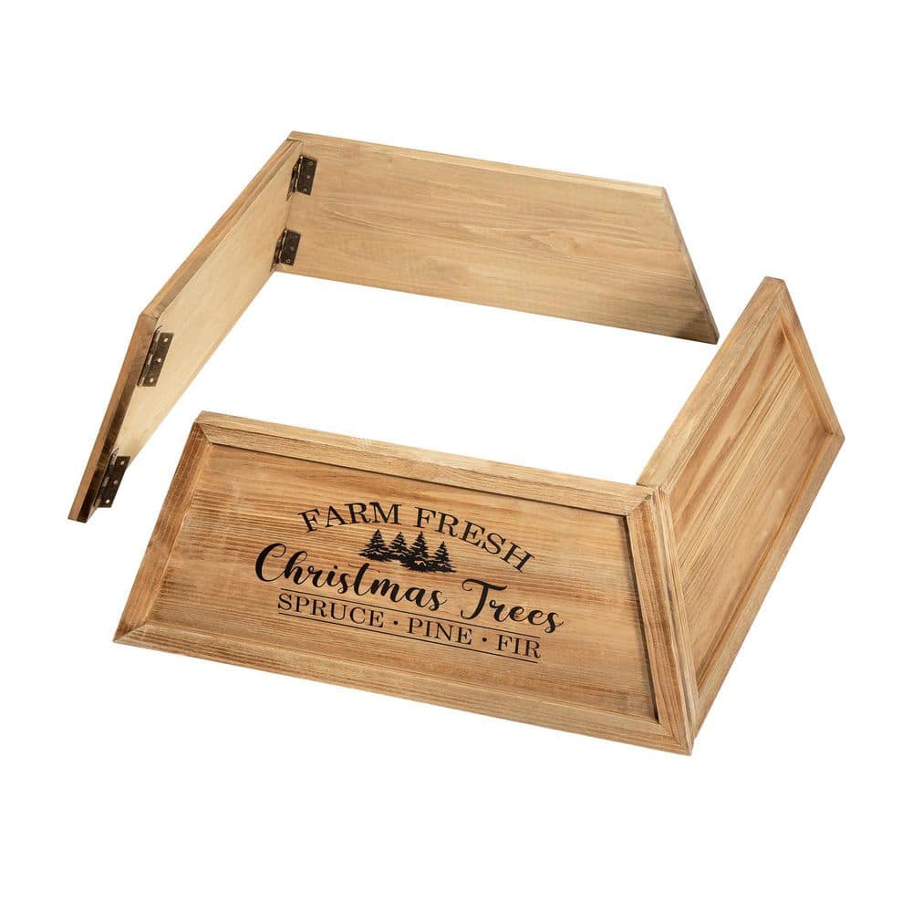 Natural Wooden Trapezoid Christmas Tree Collar