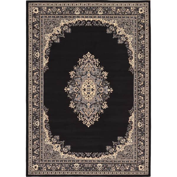 Unique Loom Reza Washington Black 7' 0 x 10' 0 Area Rug