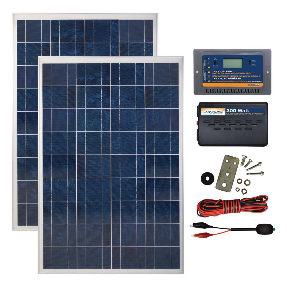 Sunforce 200-Watt Polycrystalline Solar Panel Kit-35928 - The Home Depot