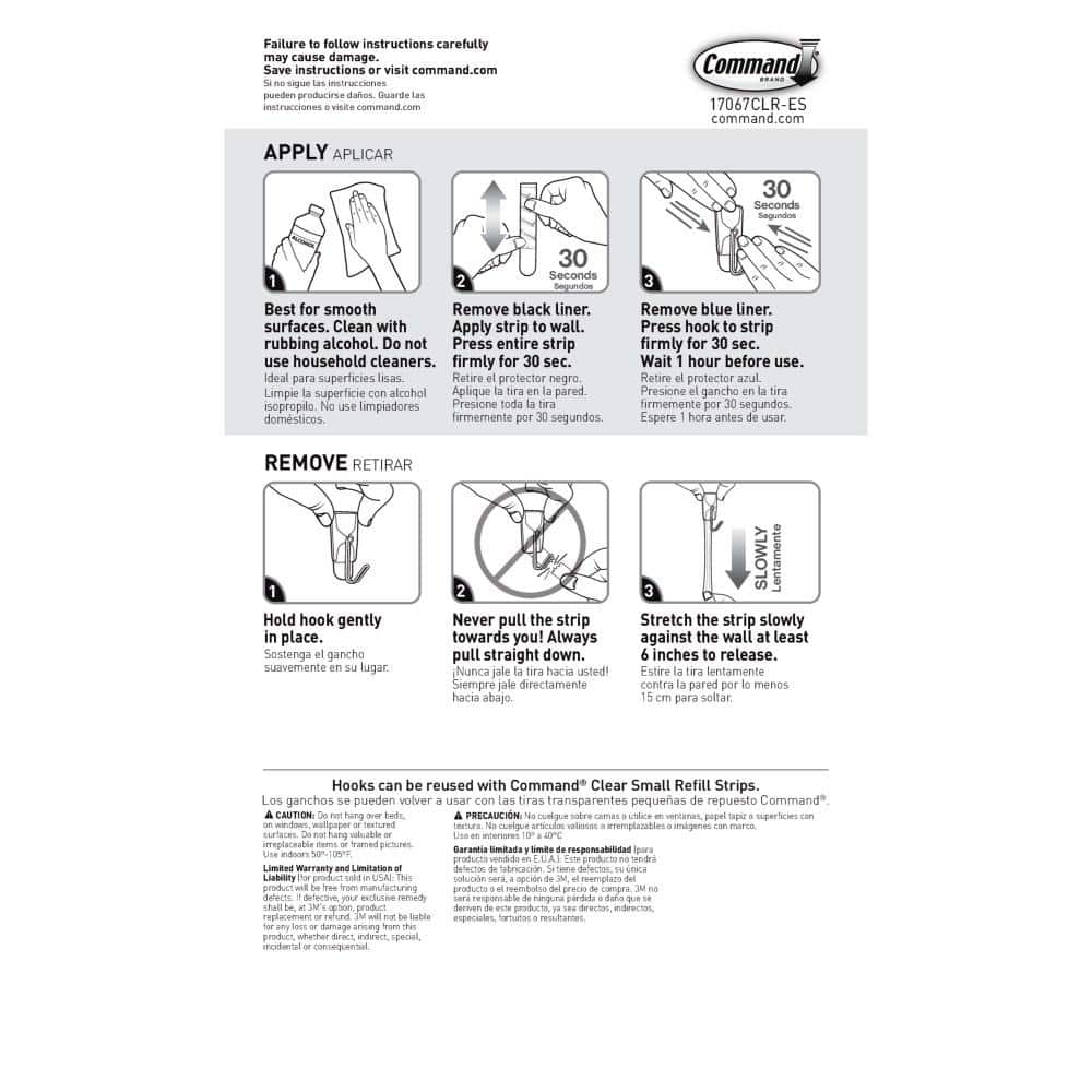 Clear Small Wire Hooks with Adhesive Strips, 9 Pack