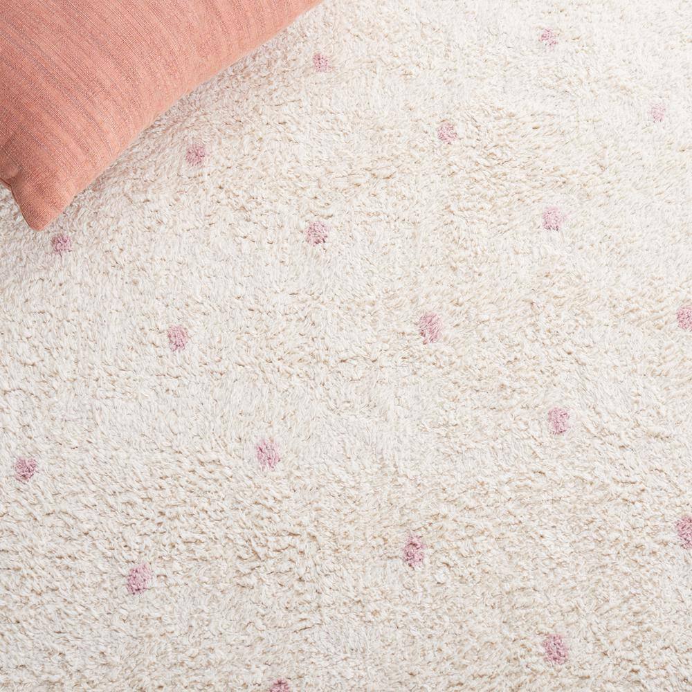 Ivory and Pink Hand-Knotted Reversible Area Rug, 3' x 5'