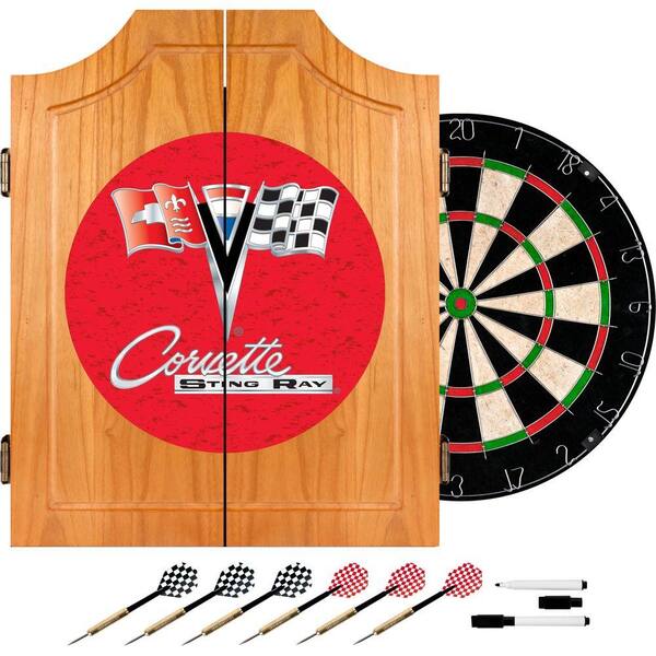 Trademark Wood Finish Dart Cabinet Set - Team Chevy Racing