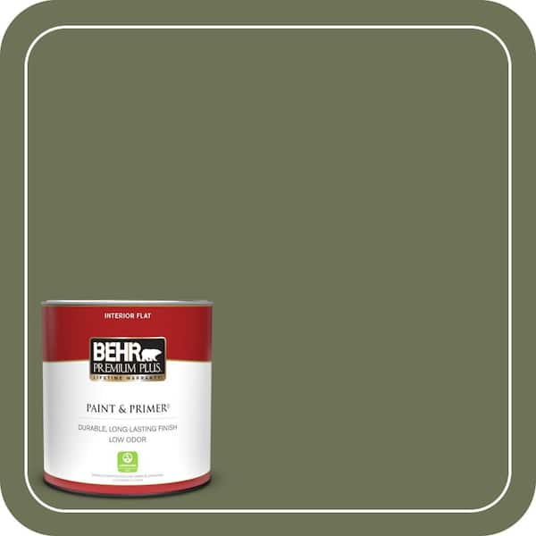 BEHR PREMIUM PLUS 1 qt. #MQ6-53 Herb Cornucopia Flat Low Odor Interior Paint & Primer
