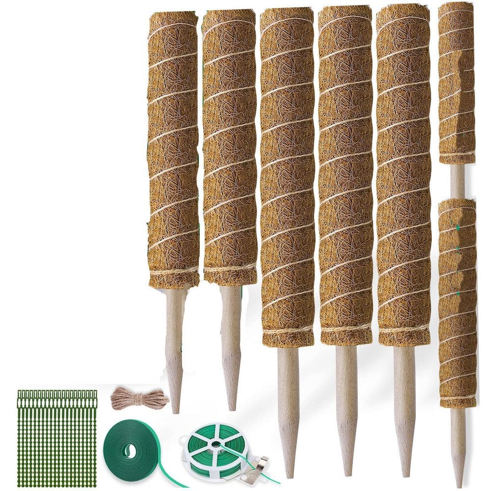 5-Piece 17 in. and 12 in. Coco Coir Moss Pole Plant Support for Indoor Plants price history on PriceWatchPro