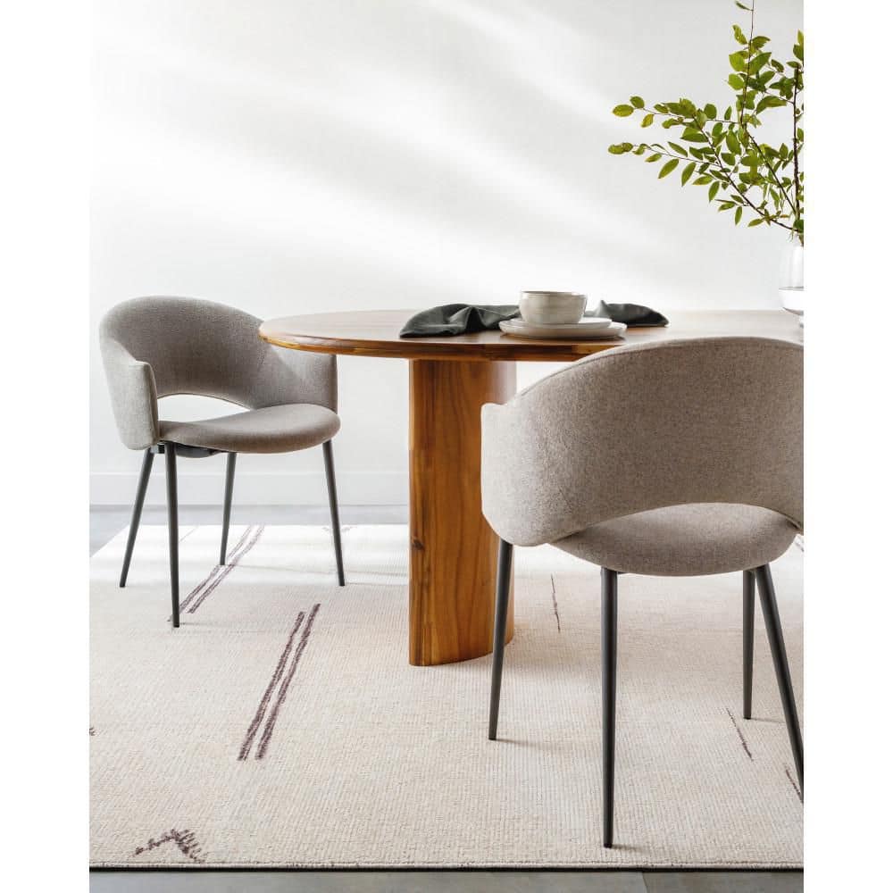 Handmade Look Gray Synthetic Rectangular Rug 5'3" x 7'