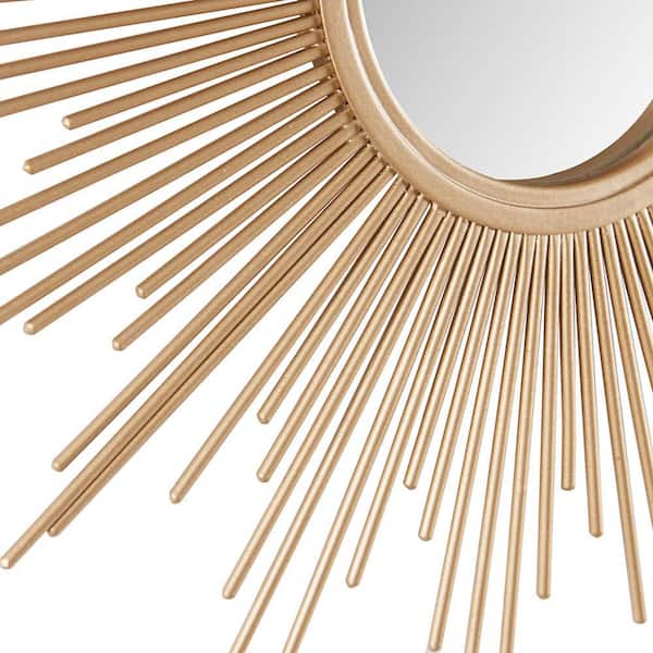 15 in. W x 15 in. H Round Metal Frame Gold Elegant Luxurious