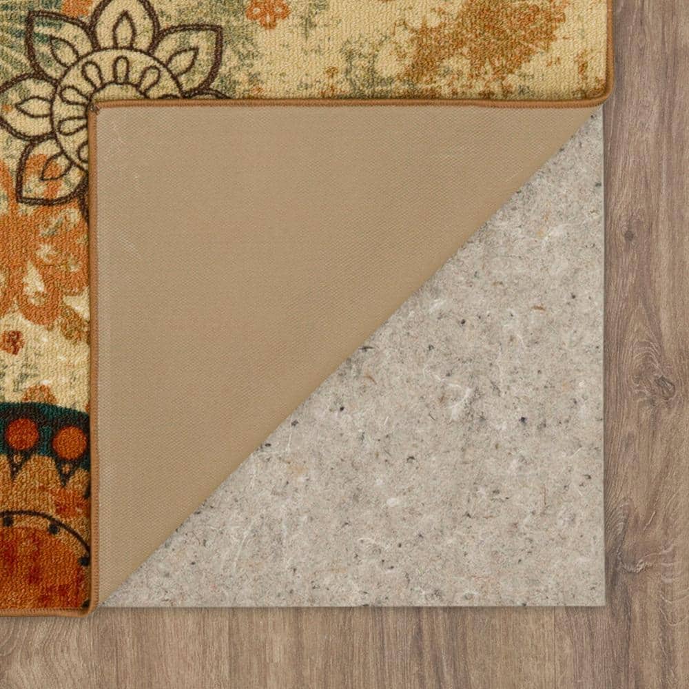 Alexa Multicolor Tufted Synthetic Medallion Area Rug 5' x 8'
