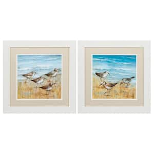 19 in. X 19 in. White Gallery Picture Frame Sandpipers (Set of 2)