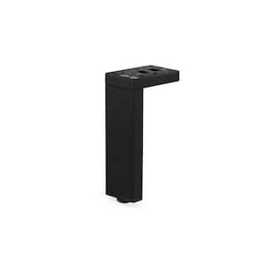 7 7/8 in. (200 mm) Matte Black Aluminum Contemporary Furniture Leg with Adjustable Shape and Leveling Glide