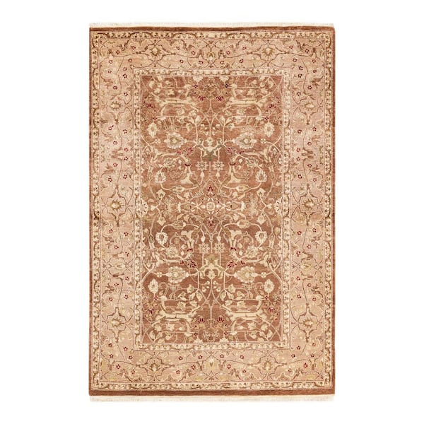 Mogul Brown 4 ft. x 6 ft. Oriental Wool Indoor Area Rug