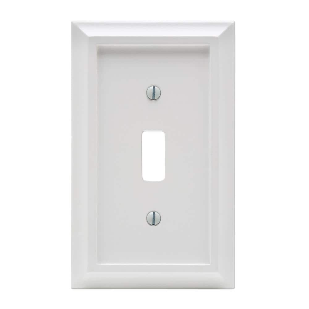 Deerfield White Composite Single Toggle Wall Plate