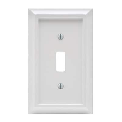 Deerfield 1 Gang Toggle Composite Wall Plate - White