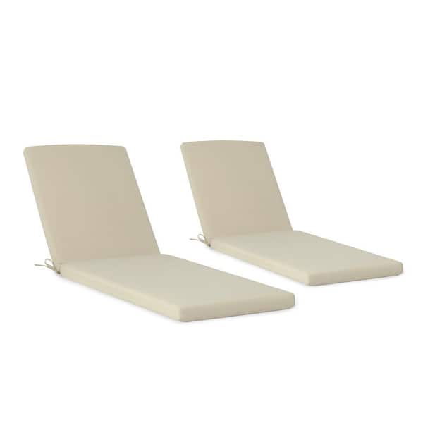 WESTIN OUTDOOR FadingFree (Set of 2) 22.5 in. x 28 in. x 2.5 in. Outdoor Patio Chaise Lounge Chair Cushion Set in Beige