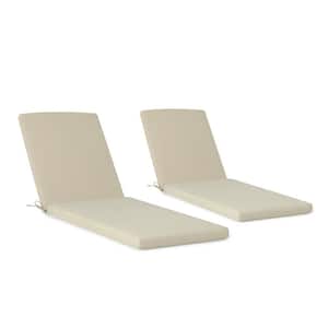 FadingFree (2-Pack) Outdoor Chaise Lounge Chair Cushion Set 23 in. x 30 in. x 2.5 in Beige