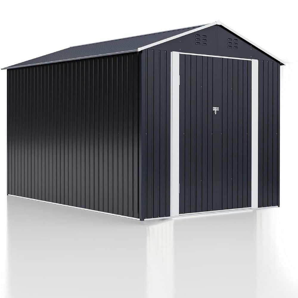 8 ft. W x 12 ft. D Metal Shed Outdoor Storage Shed with Lockable Doors and 