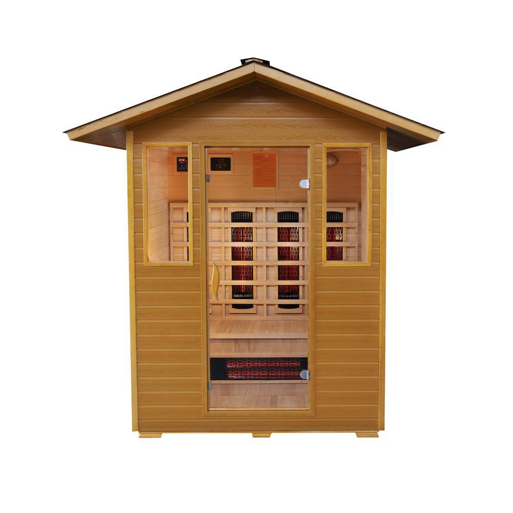 Grandby 3-Person Outdoor Infrared Sauna with Canadian Hemlock Wood
