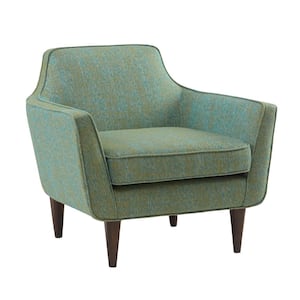 Taye Blue-Green 33.5 in. W x 33.25 in. D x 32 in. H Mid Century Accent Chair