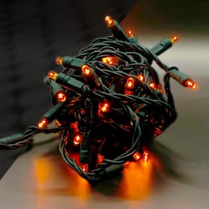 Orange 5 mm LED Mini Lights with 4 in. Spacing (Set of 50)