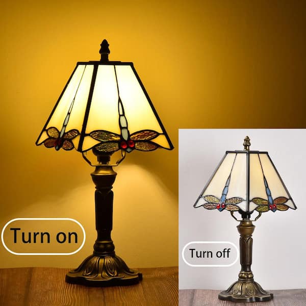 Latepis Decorative 14.6 in. Multicolored Tiffany-Style Table Lamp