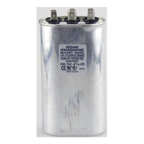 TradePro 440-Volt 45/10 MFD Dual Rated Motor Run Oval Capacitor