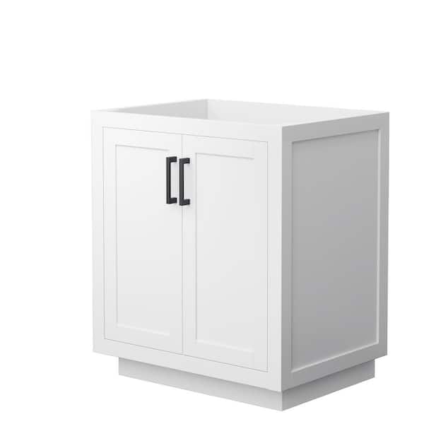 Wyndham Collection Miranda 29.25 in. W x 21.75 in. D x 33 in. H Single Bath Vanity Cabinet without Top in White