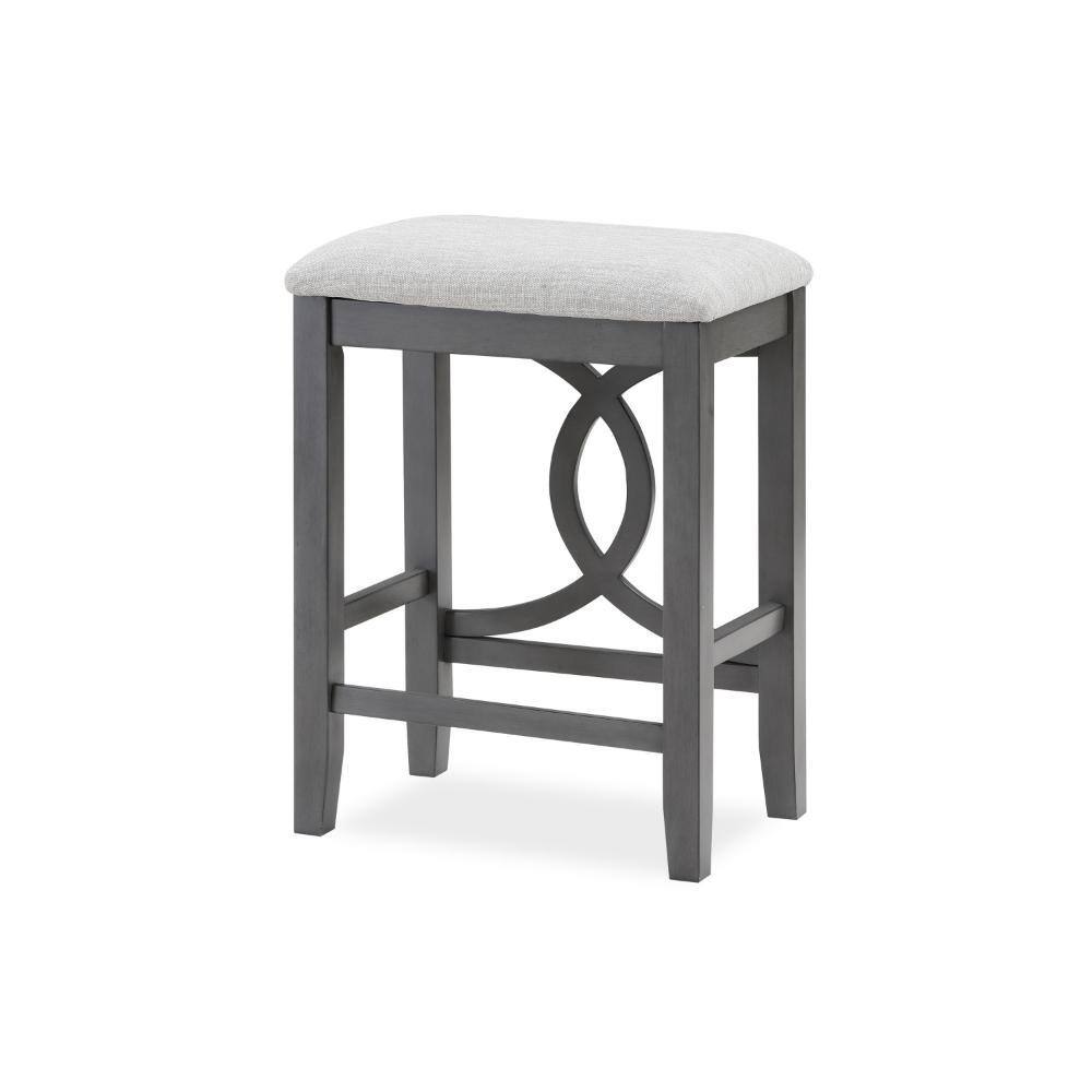Adjustable Gray Wood and Metal Swivel Counter Stool Set