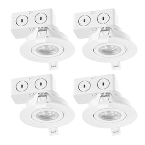 3 in. 3000K White New Construction and Remodel Integrated LED Recessed Lighting Kit (4-Pack)