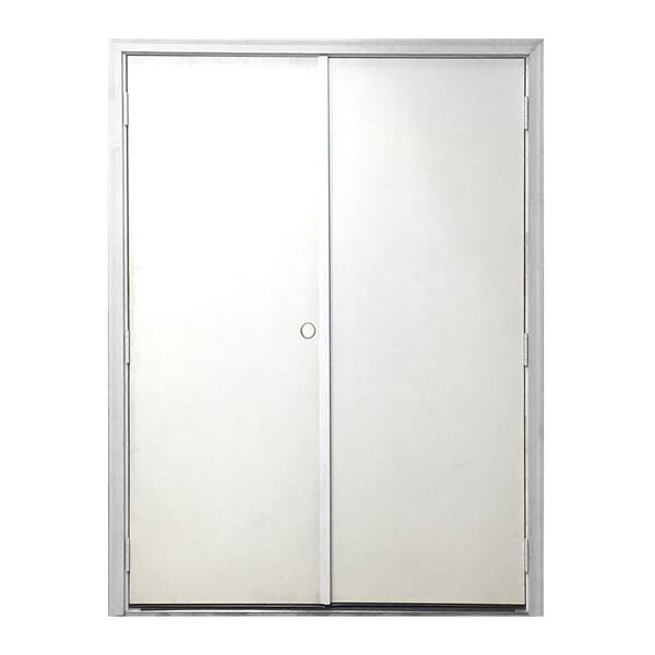 Steves & Sons 60 in. x 80 in. Garden Shed White Primed Right-Hand Outswing Fiberglass Prehung Front Door