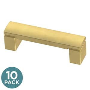 Simply Geometric 3 in. (76 mm) Center-to Center Modern Gold Cabinet Drawer Pull (10-Pack)