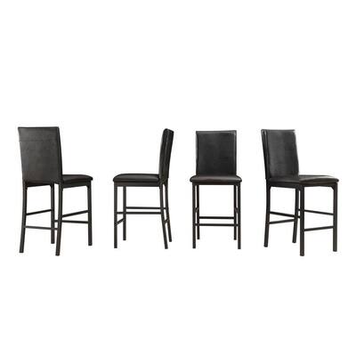 24 in. Bedford Black Cushioned Bar Stool (Set of 4)