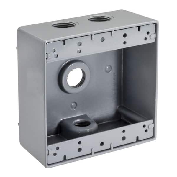 Southwire 3/4 in. Weatherproof 4-Hole Double Gang Box