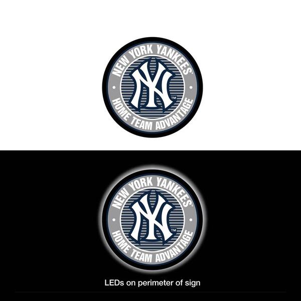 New York Yankees Black 12'' x 16'' Framed Circle Logo Print