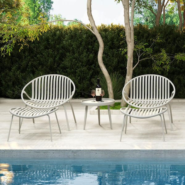 Jamesdar Rio Cement Gray Stackable Lounge Chair Set of 2