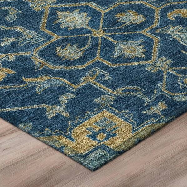 Chantille Machine Washable Indoor/Outdoor Abstract ACN3027 Navy 2 ft. x 7 ft. Runner Rug