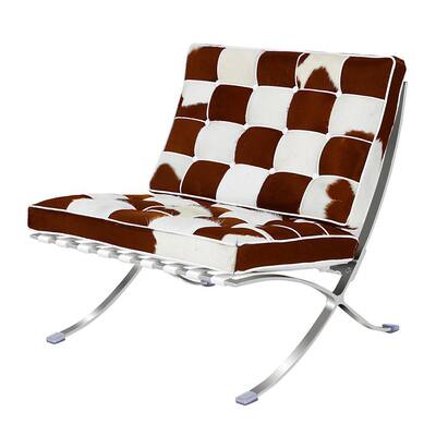 Mid-Century Chaise Lounge Foldable Leather
