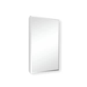 15 in. W x 26 in. H Rectangular Silver Recessed or Surface Mount Soft Close Bathroom Medicine Cabinet with Mirror