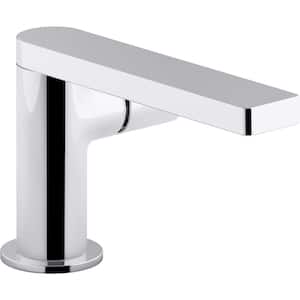 Composed Single Hole Single-Handle Bathroom Faucet with Cylindrical Handle and Drain in Polished Chrome