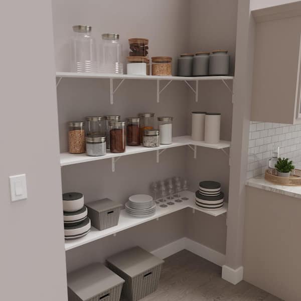 Everbilt 72 in. W x 12 in. D White Laminate Solid Wall Shelf DS