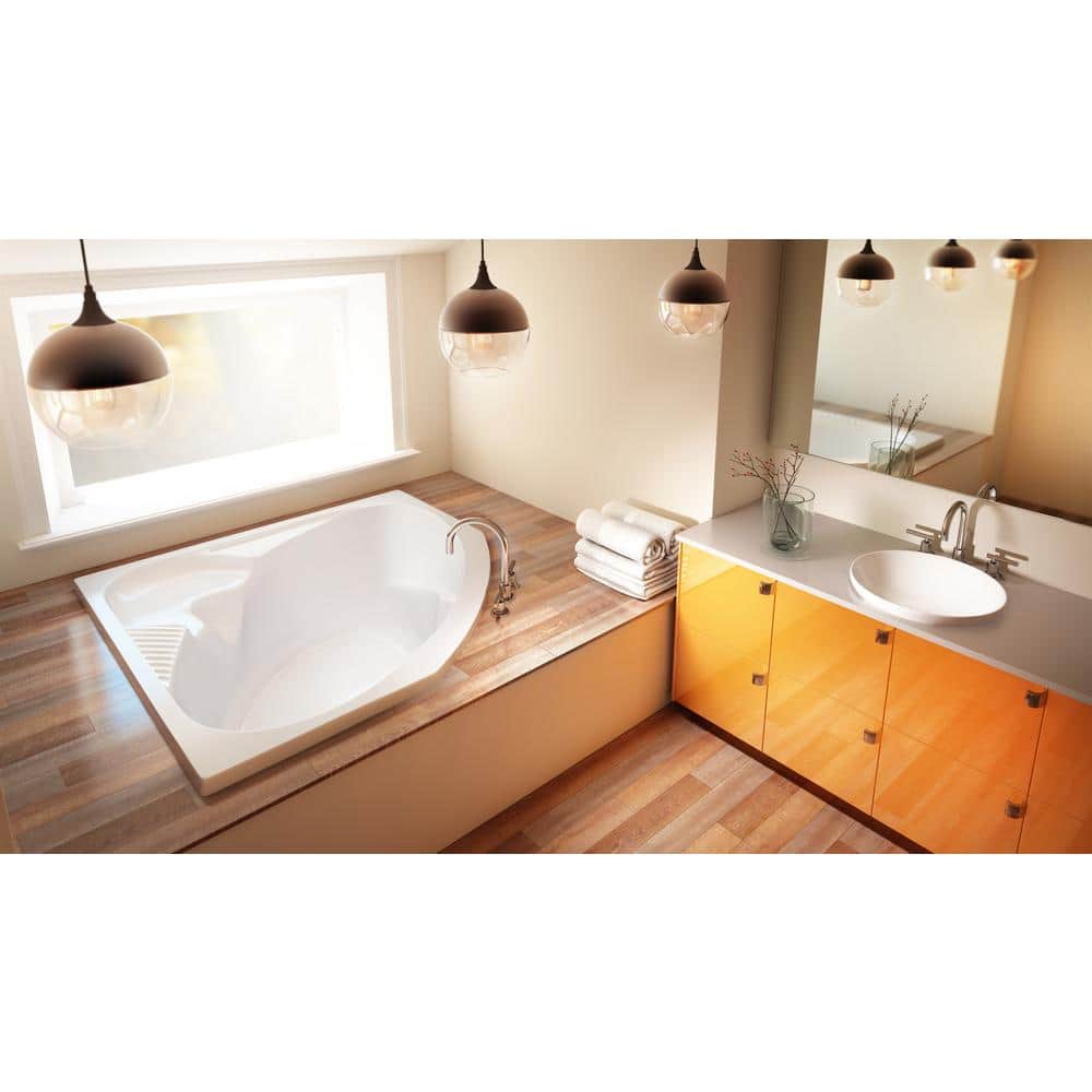 Capella 60'' White Acrylic Neo Angle Soaking Bathtub